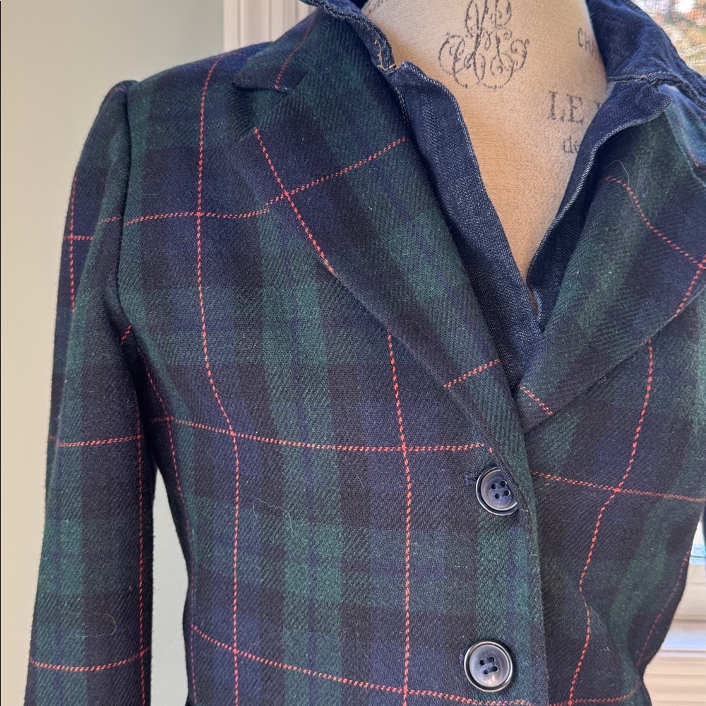 Sag Harbor vintage tartan plaid wool blend‎ blazer EUC size 10P